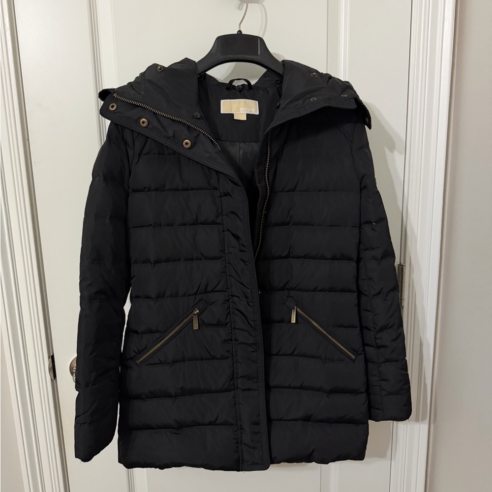 Michael Kors Black Puffer Jacket with Hood